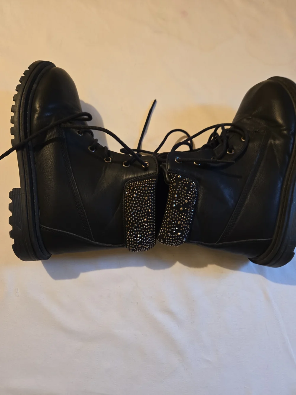 Link Black Kids Lace-Up Ankle Boots